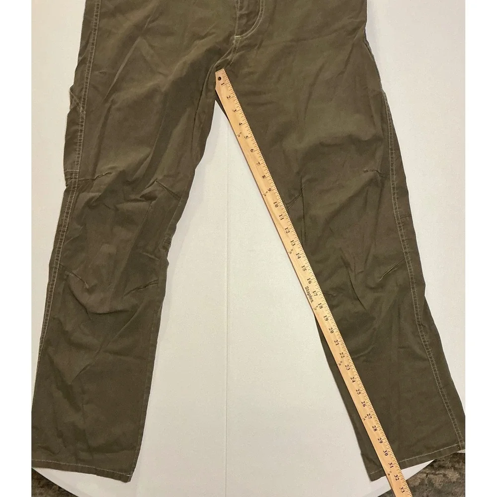 Kuhl Rydr Mens 32x32 Dark Khaki Brown Cotton Blend Hiking Workwear Pants - Picture 6 of 9